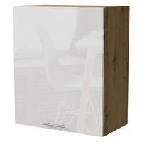 KÜCHENHÄNGESCHRANK Essen W2/60 Weiß Hochglanz / Eiche Artisan Matt 60 / 32,5 / 72cm - Weiß Hochglanz/Eiche Artisan, Holz/Holzwerkstoff (60/72/32.5cm) - Feldmann-Wohnen