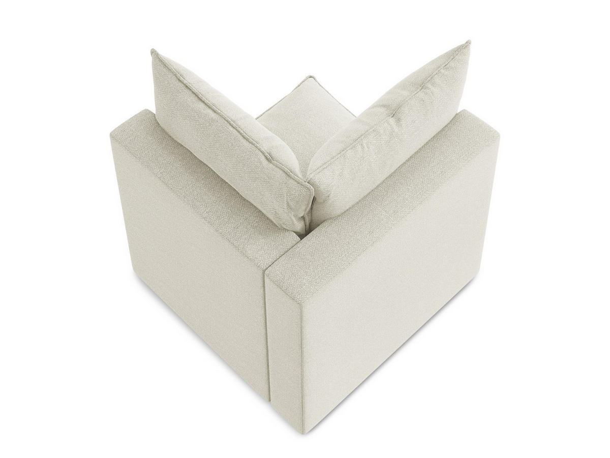 SOFAELEMENT Bouclé Stoff Beige - Sandfarben/Schwarz, Holzwerkstoff/Kunststoff (90/77/90cm) - Makamii