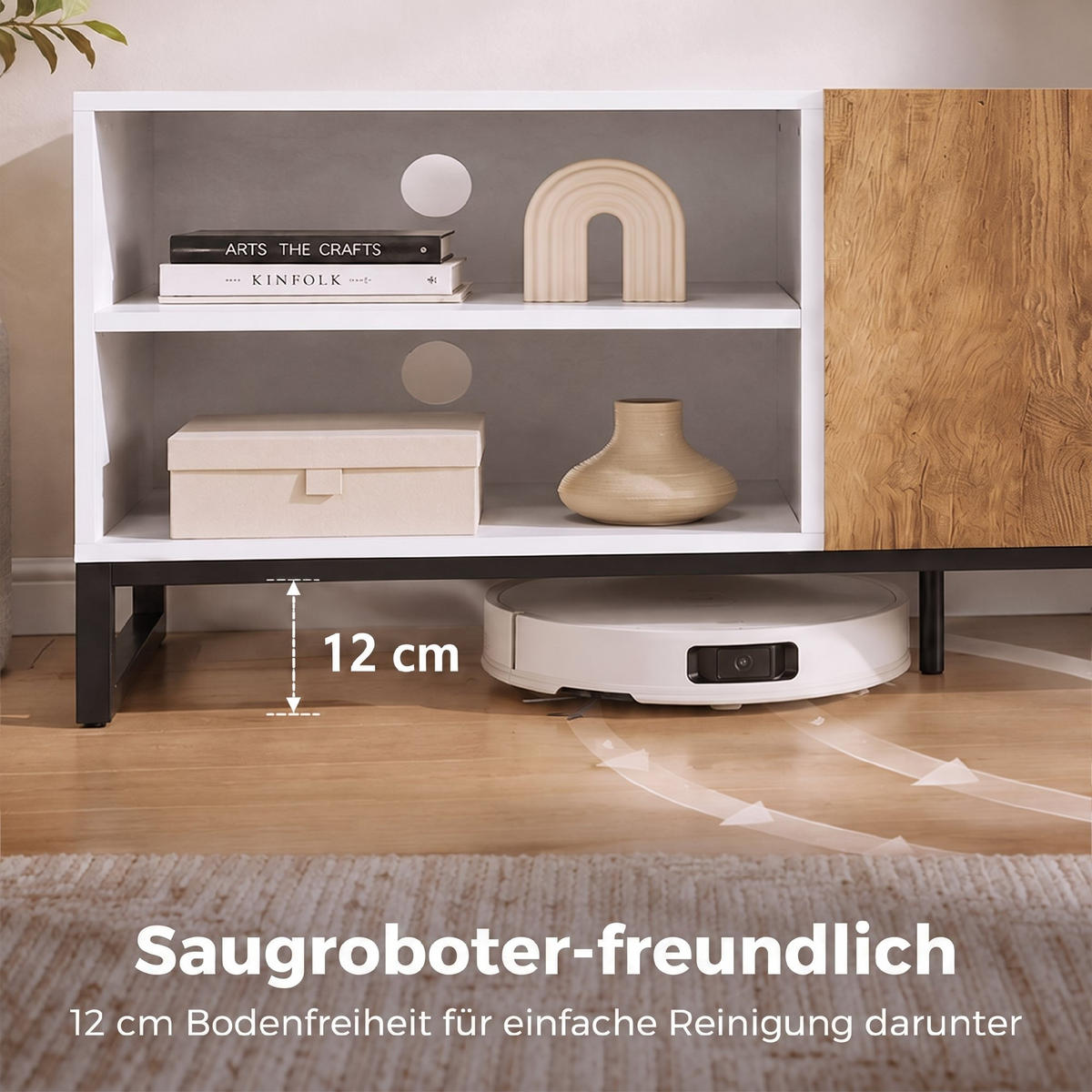 TV-SCHRANK Spanplatte Stahl Weiß - Weiß, Holzwerkstoff/Metall (140/50/36.5cm) - HOMCOM