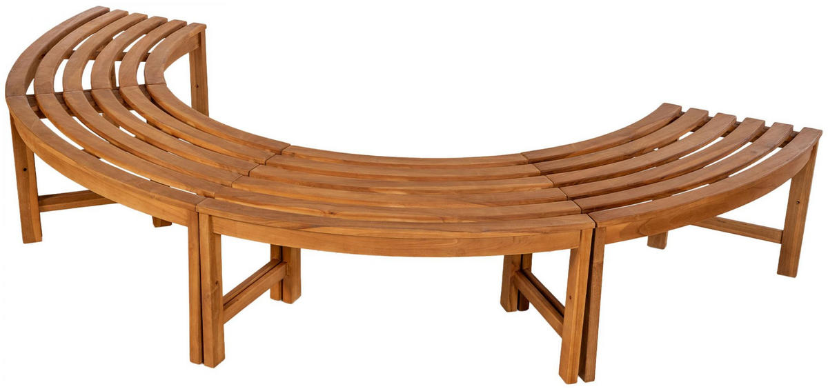 BAUMBANK eckig 250/125/45 cm Holz Teak - Teakfarben, Holz (250/45/125cm) - CLP