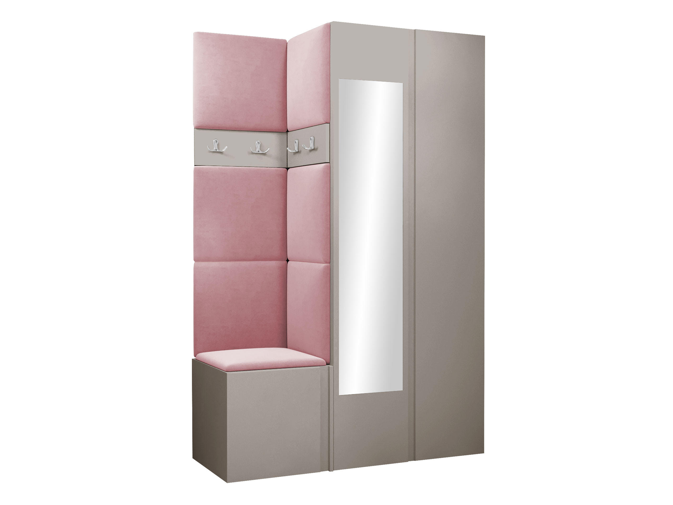 GARDEROBEN-SET Orion XXVI - Kaschmir/Rosa, Holzwerkstoff/Kunststoff (116/186/46cm) - MIRJAN24