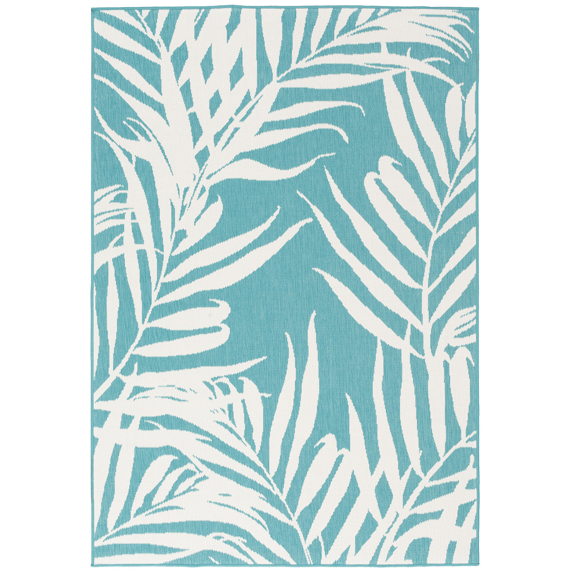 IN- UND OUTDOOR TEPPICH BEIDSEITIG CAPE COD BLÄTTER - Türkis, Textil (120/160cm) - Pergamon