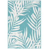 IN- UND OUTDOOR TEPPICH BEIDSEITIG CAPE COD BLÄTTER - Türkis, Textil (120/160cm) - Pergamon