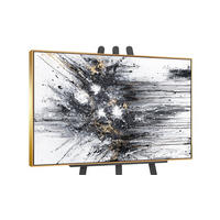 GEMÄLDE Tanz der Spritzer II Schattenfugenrahmen Gold 140x100 cm - Goldfarben, Holz (140/100cm) - YS-art gallery