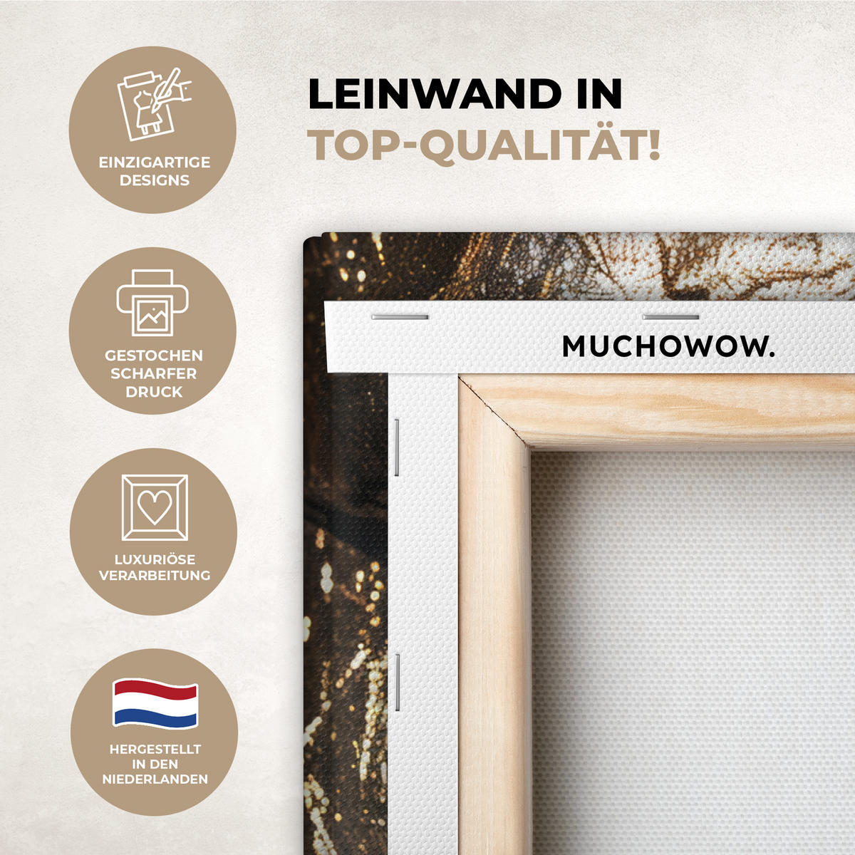 LEINWANDBILD Frau - Gold - Porträt - Schwarz-Weiß - Luxus 60x80 cm - Hellblau, Textil (60/80cm) - MuchoWow