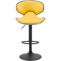BARHOCKER 2er Set Las-Mallorcas Kunstleder schwarz gelb - Gelb/Schwarz, Kunststoff/Metall (46/108/49cm) - TPFLiving