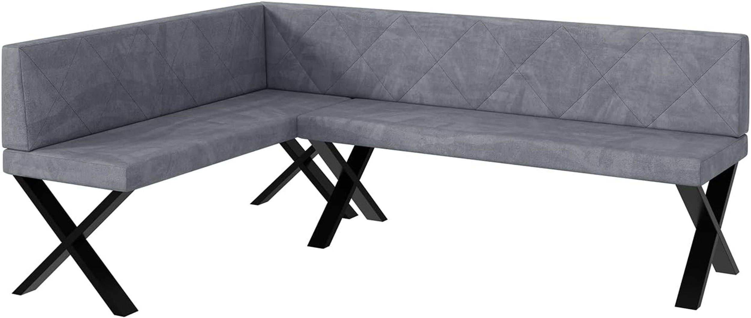 ECKBANK ERIC_X - Grau, Textil (142/196cm) - Meblini