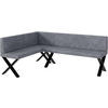 ECKBANK ERIC_X - Grau, Textil (142/196cm) - Meblini