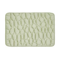 BADEMATTE Memory Foam Kiesel-Design 40/60 cm - Salbeigrün, Textil (40/60cm) - Homescapes