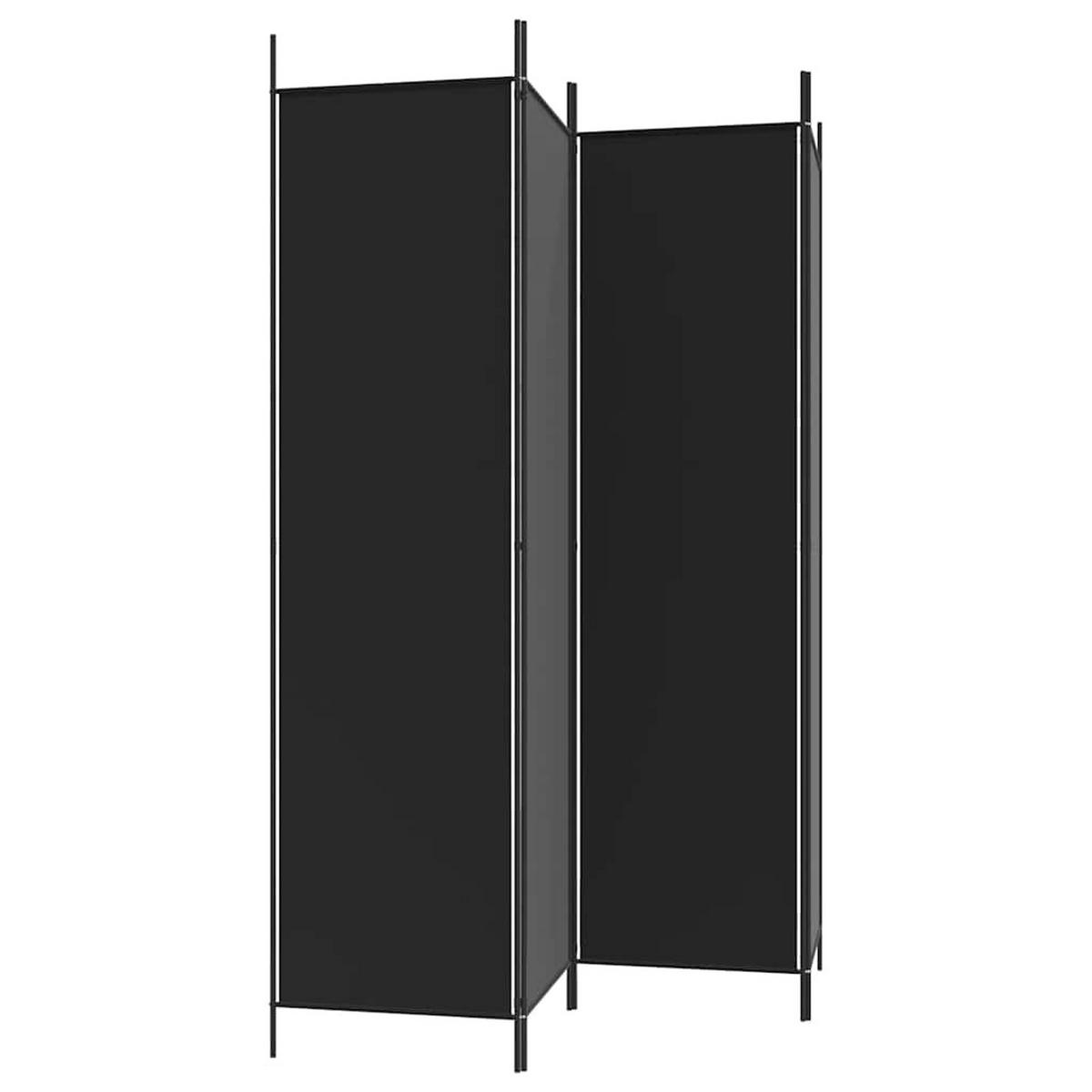 PARAVENT 4-teilig Schwarz 200/200 Cm Stoff - Schwarz, Textil (200/200/0.1cm) - vidaXL