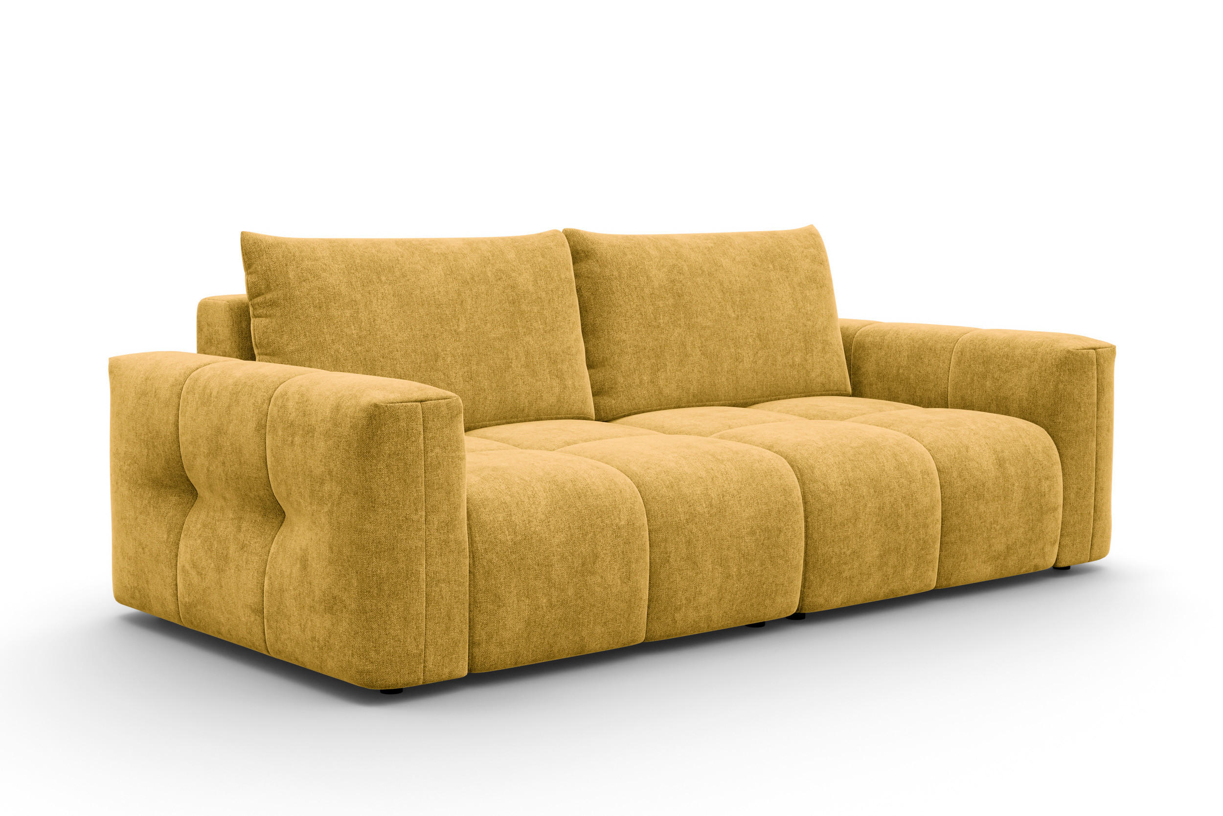 SOFA VERONA 3-Sitzer, Gelb - Gelb/Schwarz, Holz/Textil (224/83/110cm) - Courtois Laville