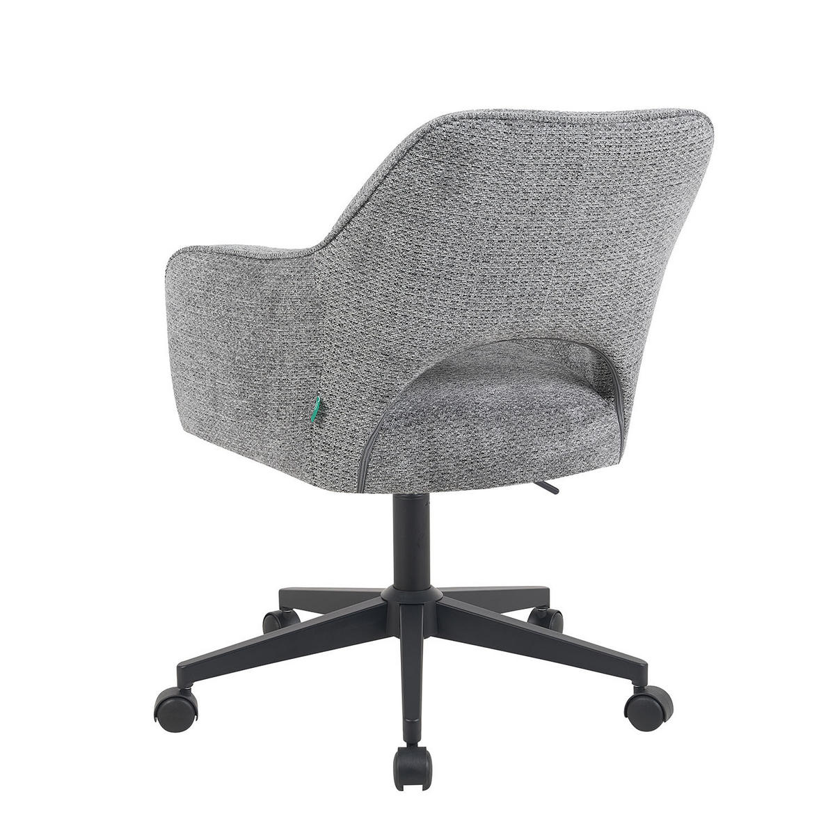 BÜROSTUHL Mika-Ilvy 2er-Set - Dunkelgrau/Schwarz, Textil/Metall (60/84/65cm) - DUBI Möbel