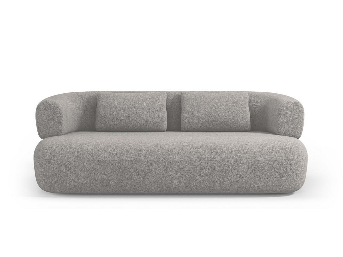 SOFA Jenny aus Boucle hellgrau 3 Sitzplätze - Hellgrau, Textil (90/73/178cm) - Micadoni