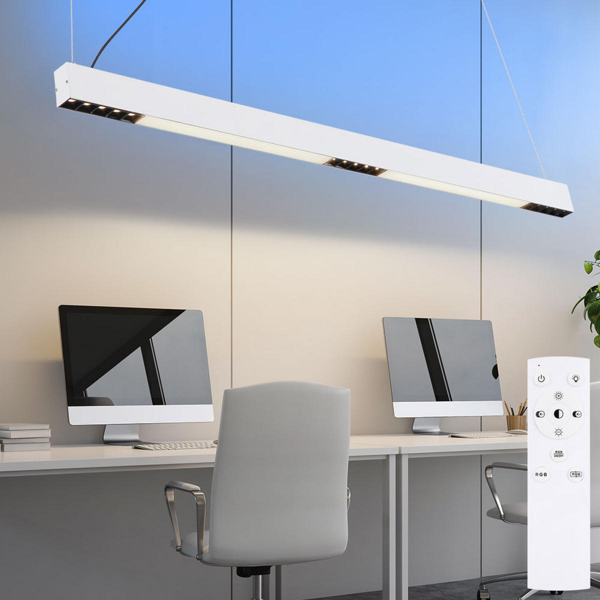 LED HÄNGELEUCHTE Glas Weiß matt - Weiß, Glas (120/3.5/100cm) - Globo Lighting