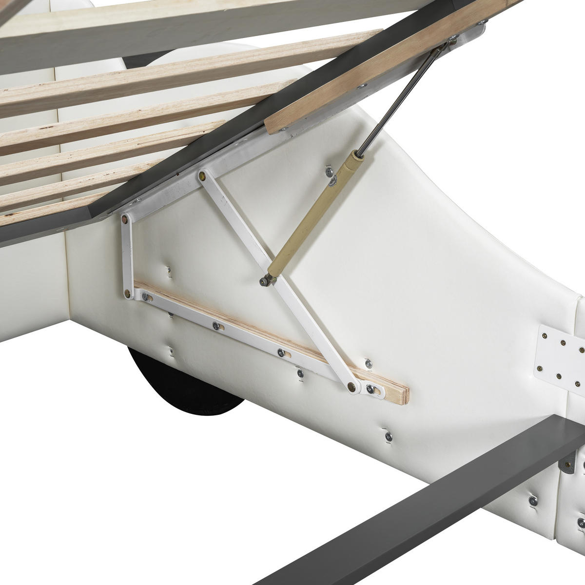 FLACHBETT 90x200cm Weiß Autobett Kinderbett Unterbettstauraum - Weiß, Holz - FLIEKS