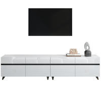 TV-LOWBOARD 180/40/49 cm mit 4 Schrankfächern und Hochglanzfront - Weiß, Holzwerkstoff (180/49/40cm) - BEAOK