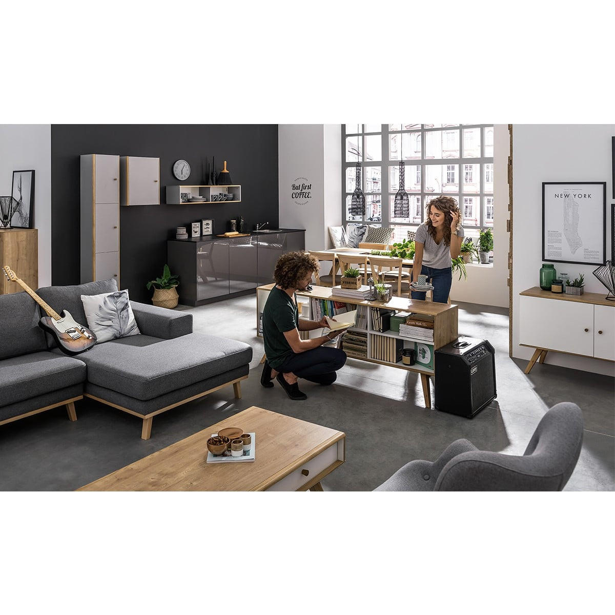 SIDEBOARD mit 2 Türen L120 cm - NATURE - Weiß, Holzwerkstoff (120/72/40cm) - Calicosy