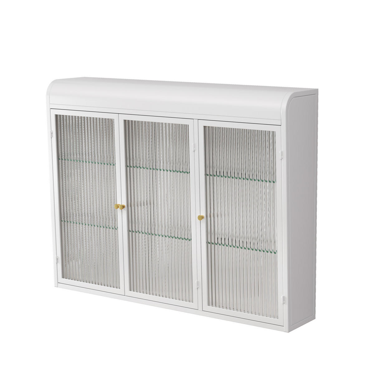 KÜCHENOBERSCHRANK 90/19.5/70 cm aus Glas Metall mit Glastüren, Weiß - Weiß, Glas (90/70/19.5cm) - Redom