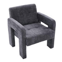 SESSEL Einzelner Sessel,dicke Polsterung,Chenille,Grau - Grau, Textil (67.5/74.5/69cm) - LVHOM