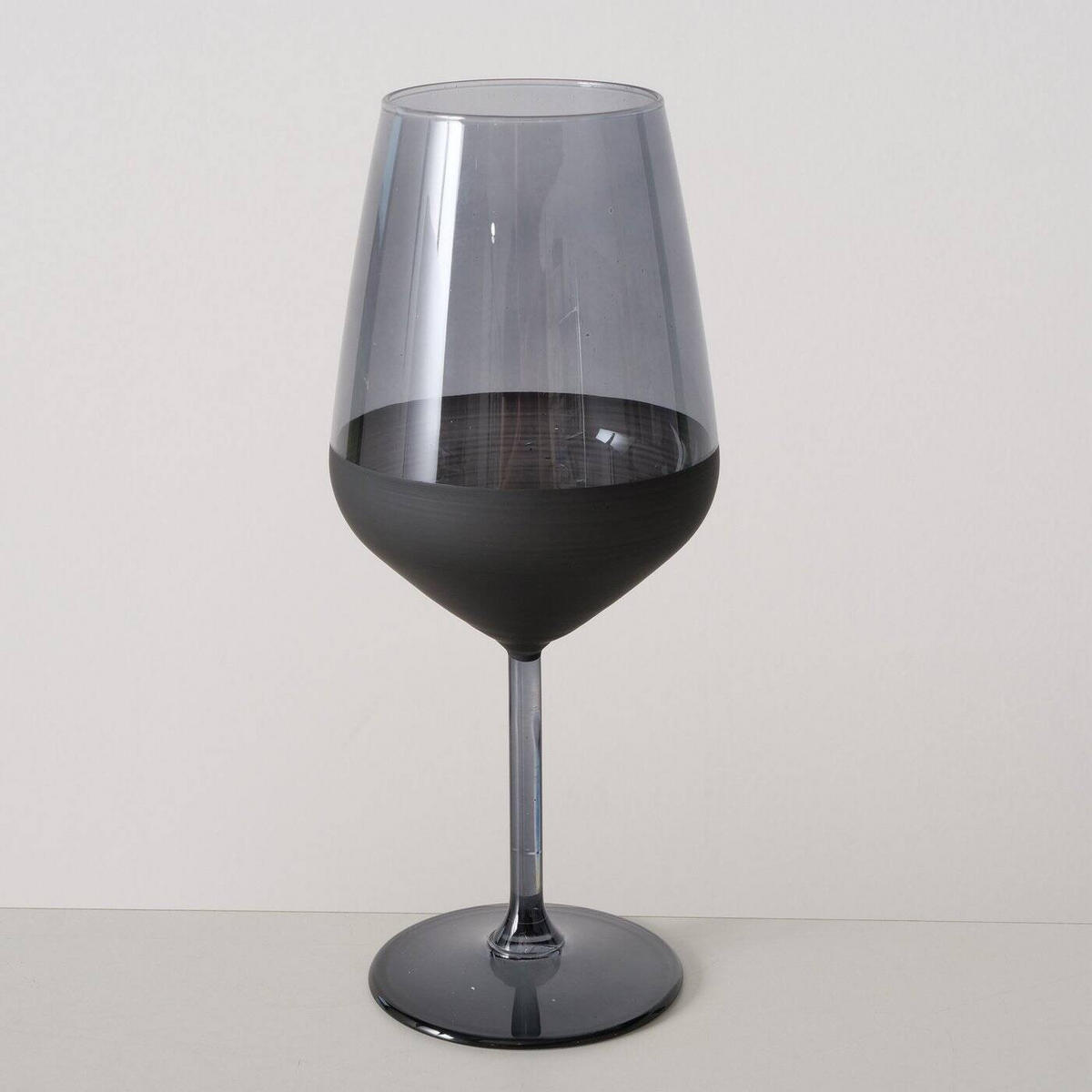 WEINGLAS Moluna - Schwarz, Glas (300L) - Boltze Home