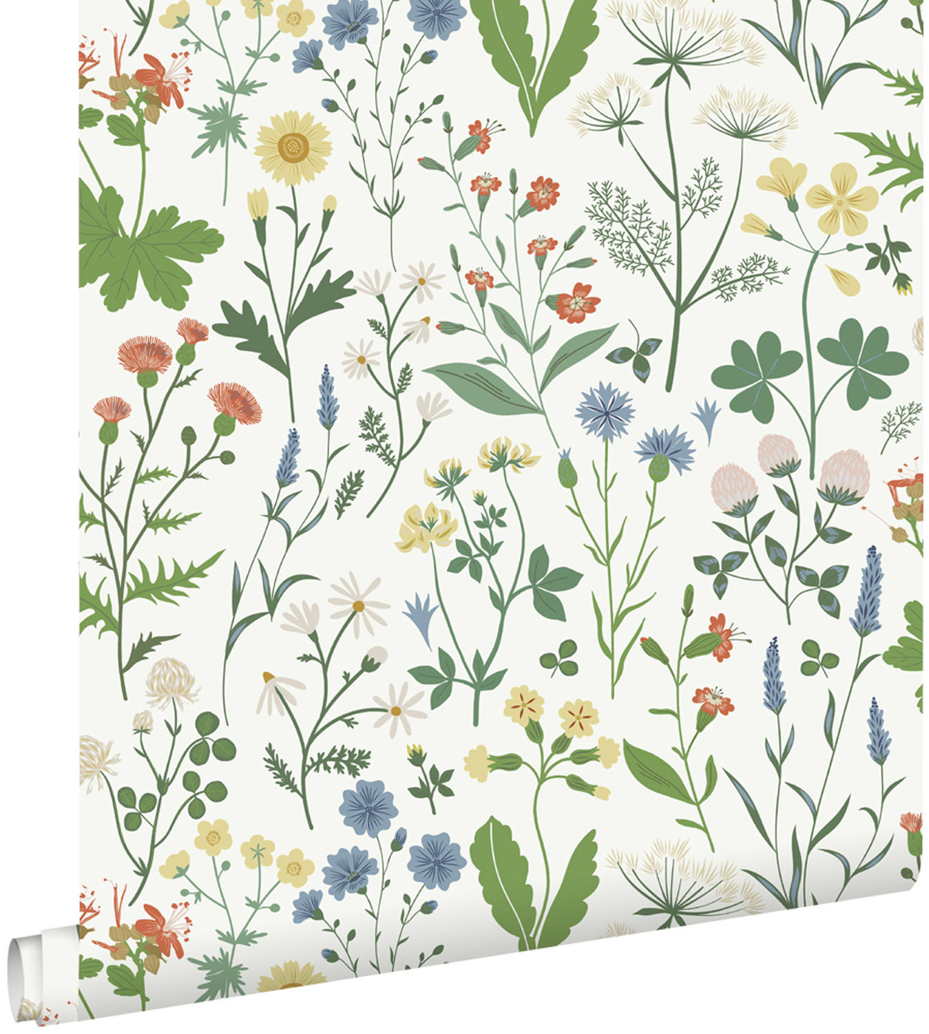 TAPETE Feldblumen 53 cm x 10.05 m - Weiß, Papier (53/1000cm) - ESTAhome