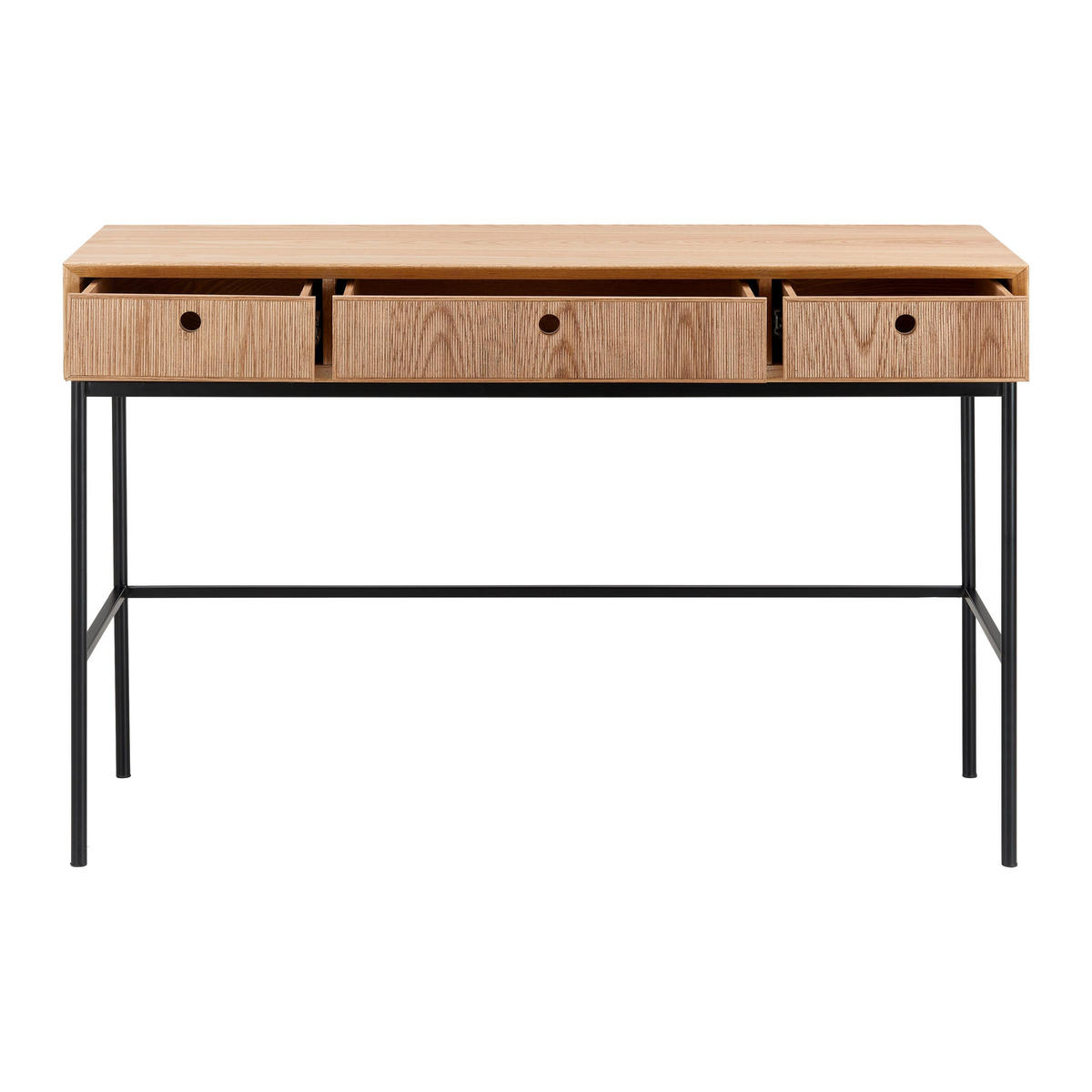 KONSOLENTISCH Milano Esche/Schwarz MDF - Naturfarben, Holz (77/120/40cm) - Bessagi Home