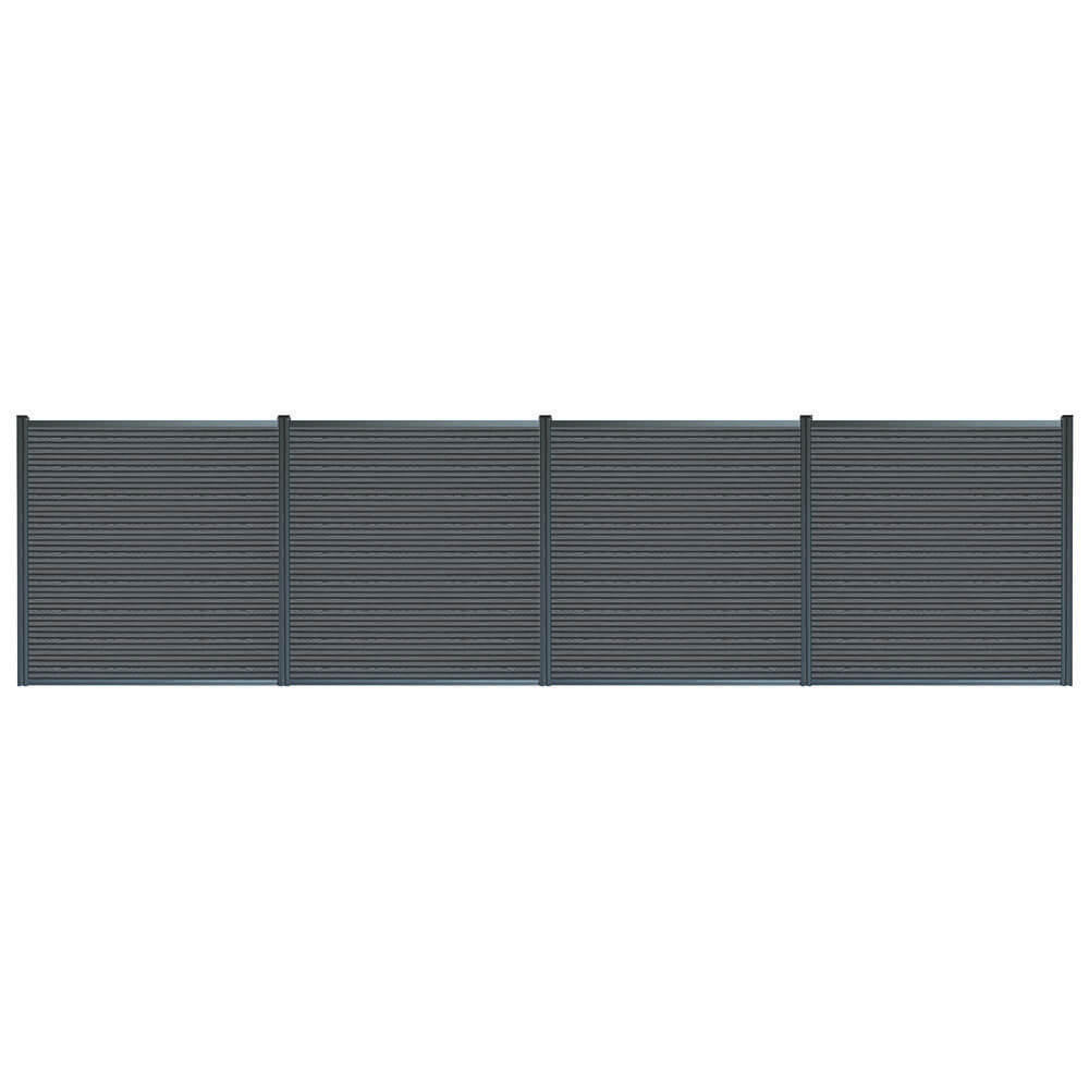 WPC Sichtschutzzaun CALLADO PREMIUM 4 x Element + 5 x Pfosten - Höhe: 115 cm - Anthrazit, Kunststoff (786/115cm) - Home Deluxe