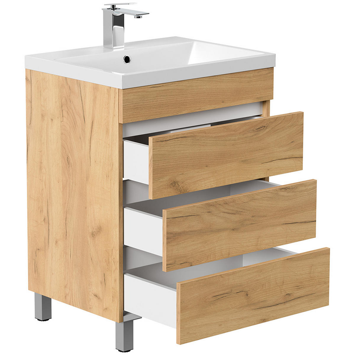 WASCHTISCH Frome-02 - Braun, Holzwerkstoff (70/84/48cm) - Lomado