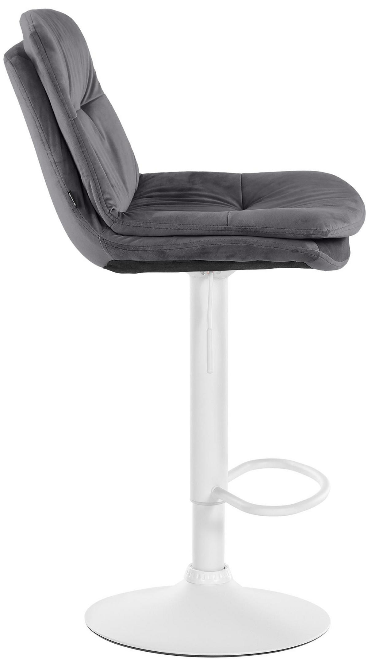 BARHOCKER Samt dunkelgrau - Dunkelgrau/Schwarz, Textil (46/94/54cm) - CLP