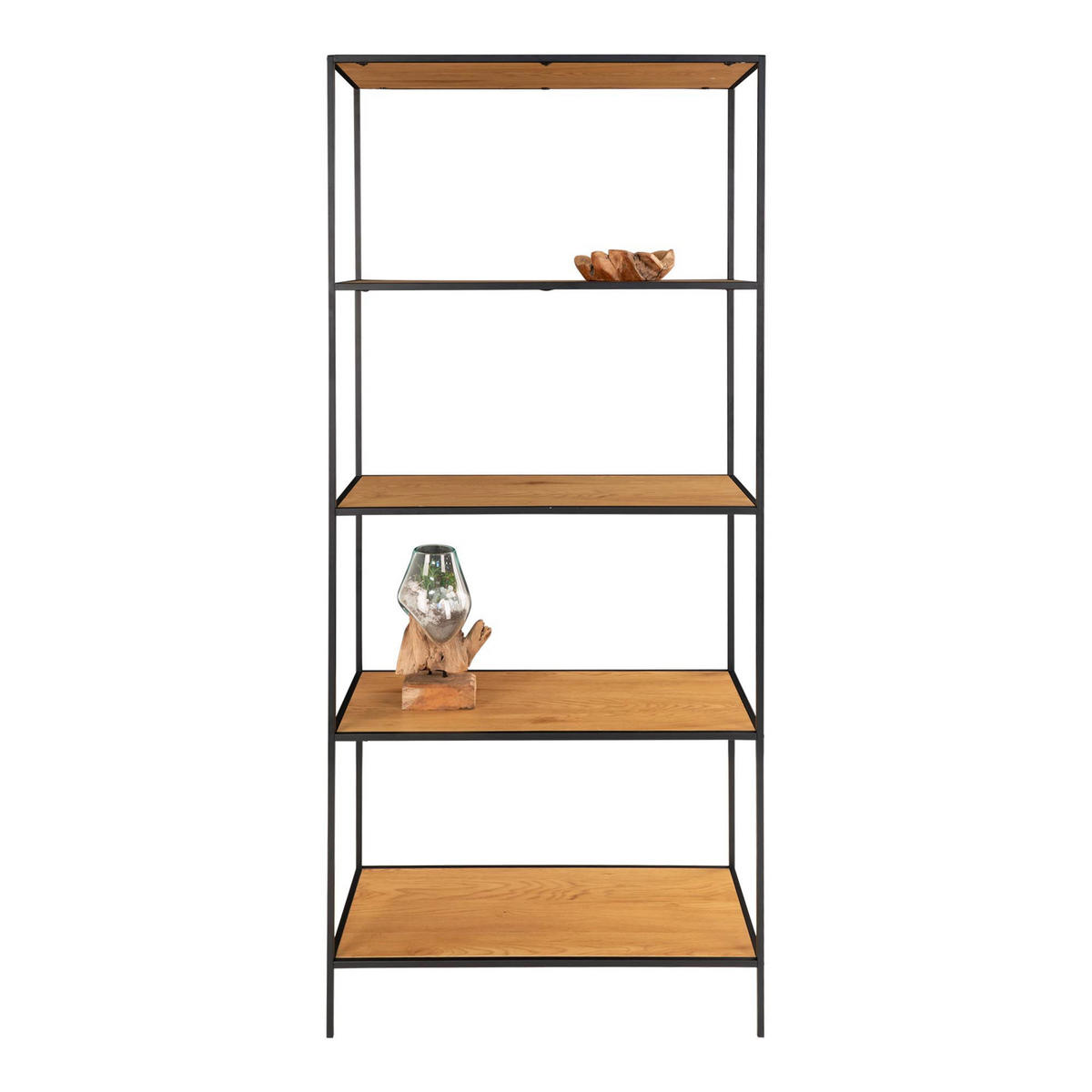 REGAL Vita Stahl, Spanplatte, Melaminfolie Natur - Naturfarben, Metall (36/170/80cm) - tinkaro