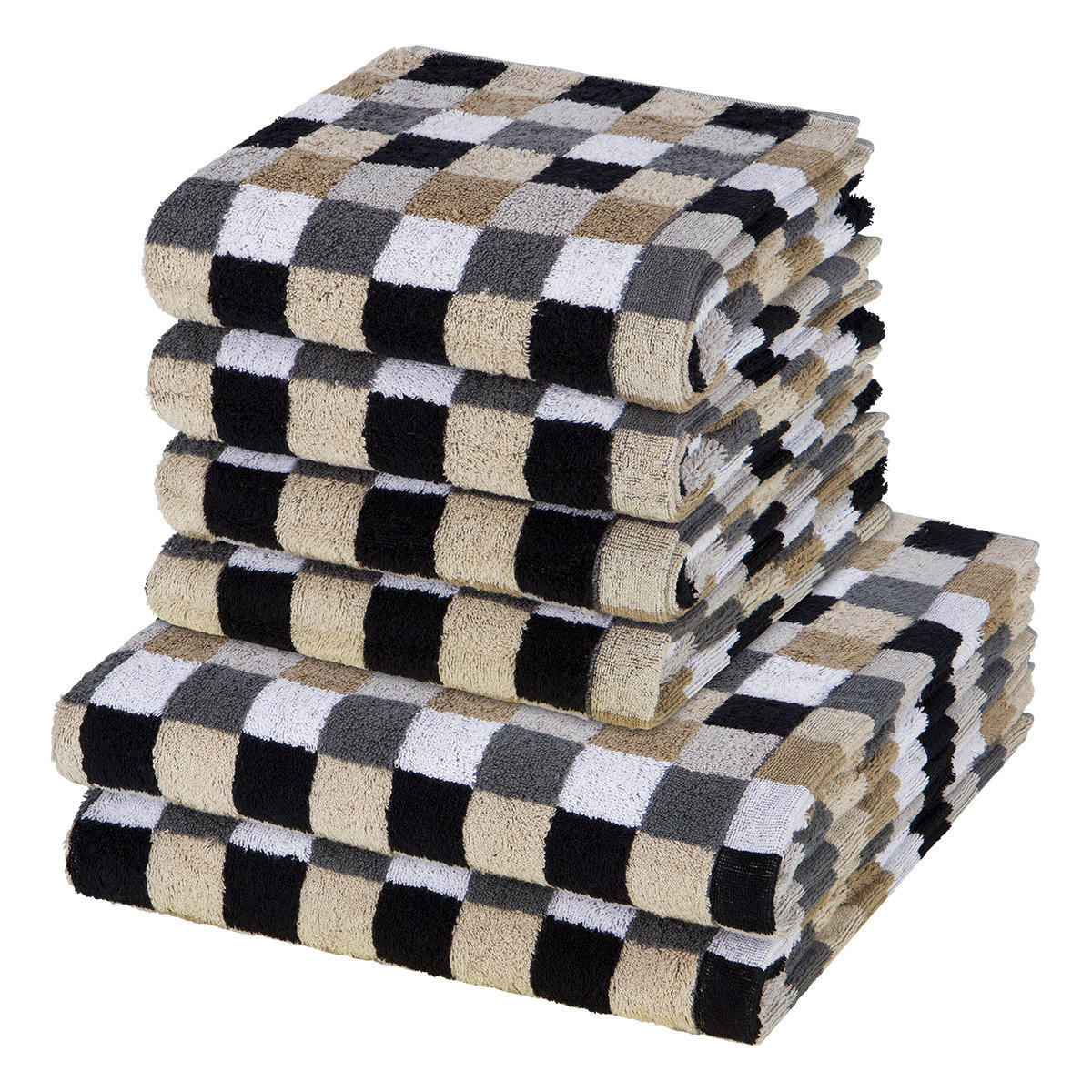 FROTTIERSET Lifestyle 6-teilig - Grau, Textil (50/100cm) - Cawoe