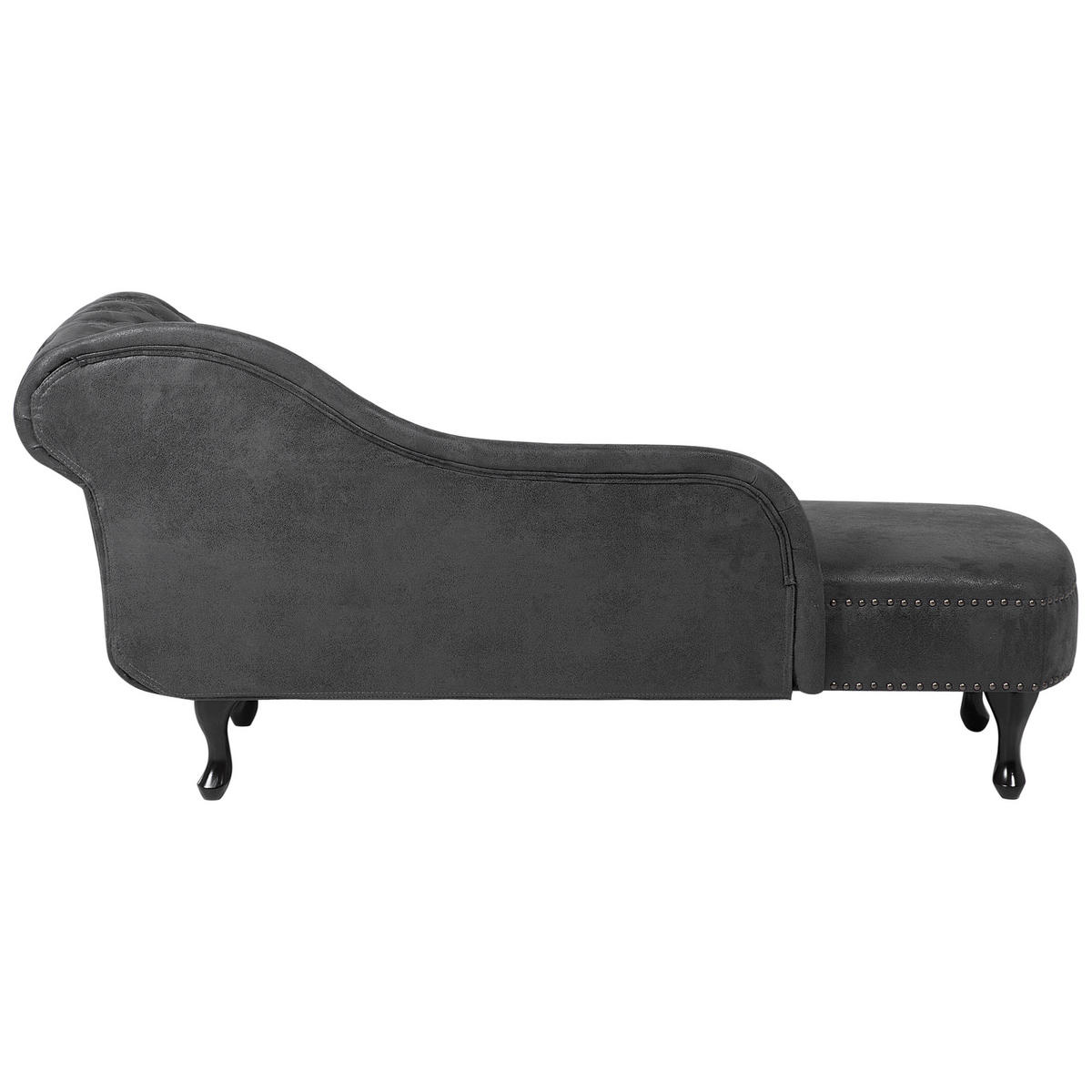 CHAISELONGUE Kunstwildleder dunkelgrau rechtsseitig Nimes - Grau, Kunststoff (170/79/73cm) - Beliani