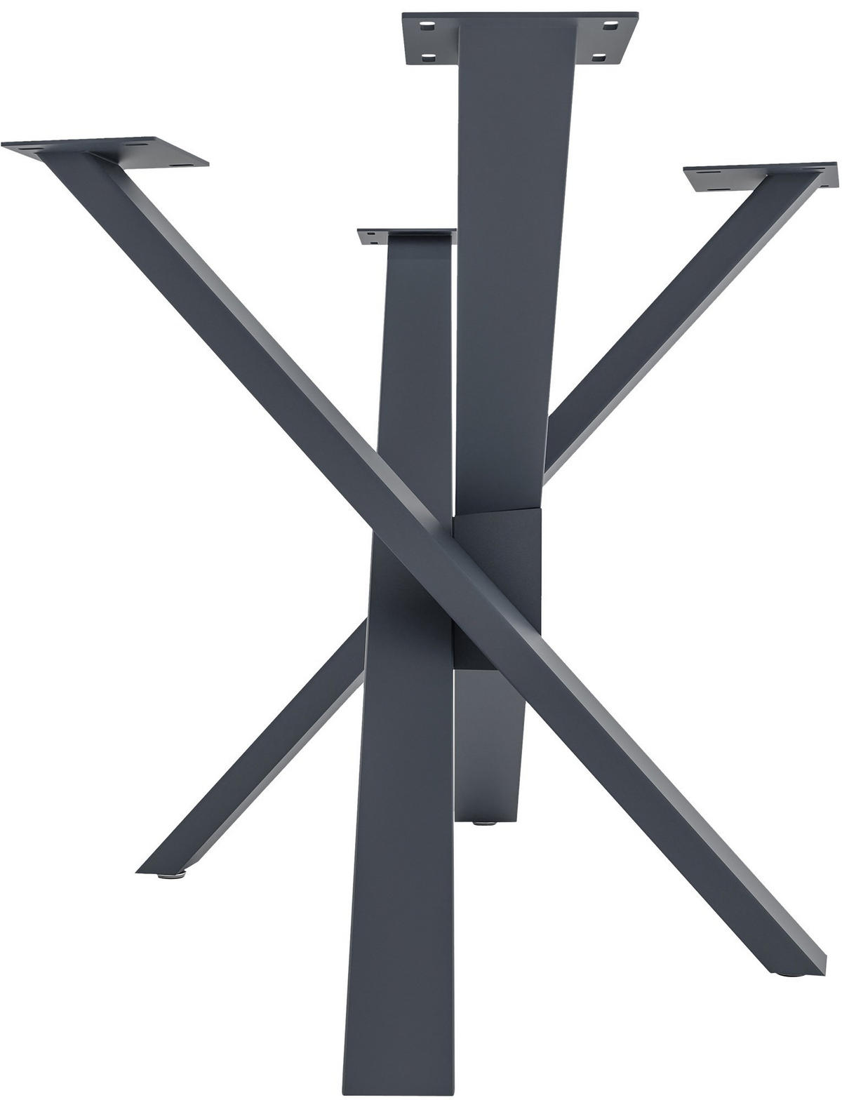 TISCHBEIN eckig 120/70/72 cm Metall grau - Grau, Metall (120/72/70cm) - CLP
