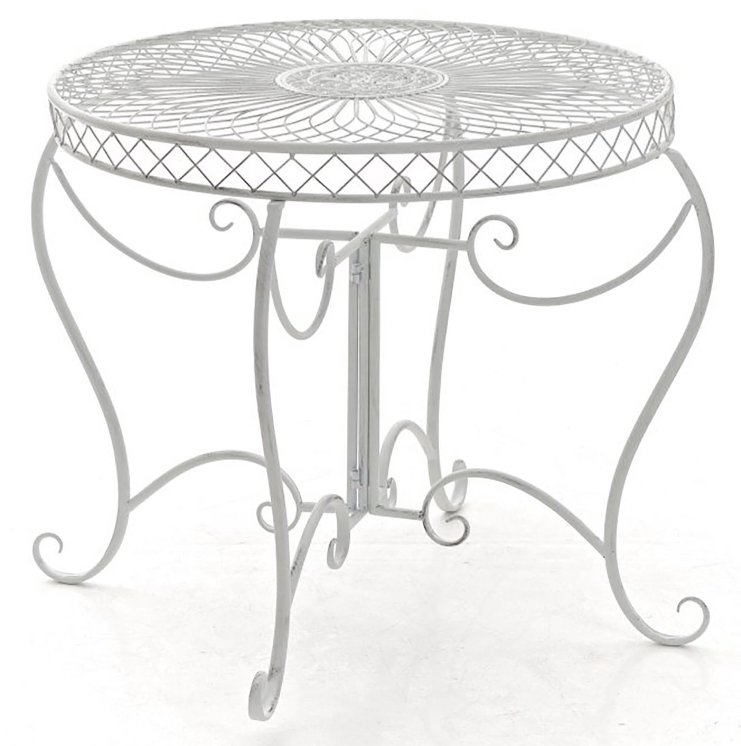 TPFGarden Gartentisch Creme 90x90x69 cm