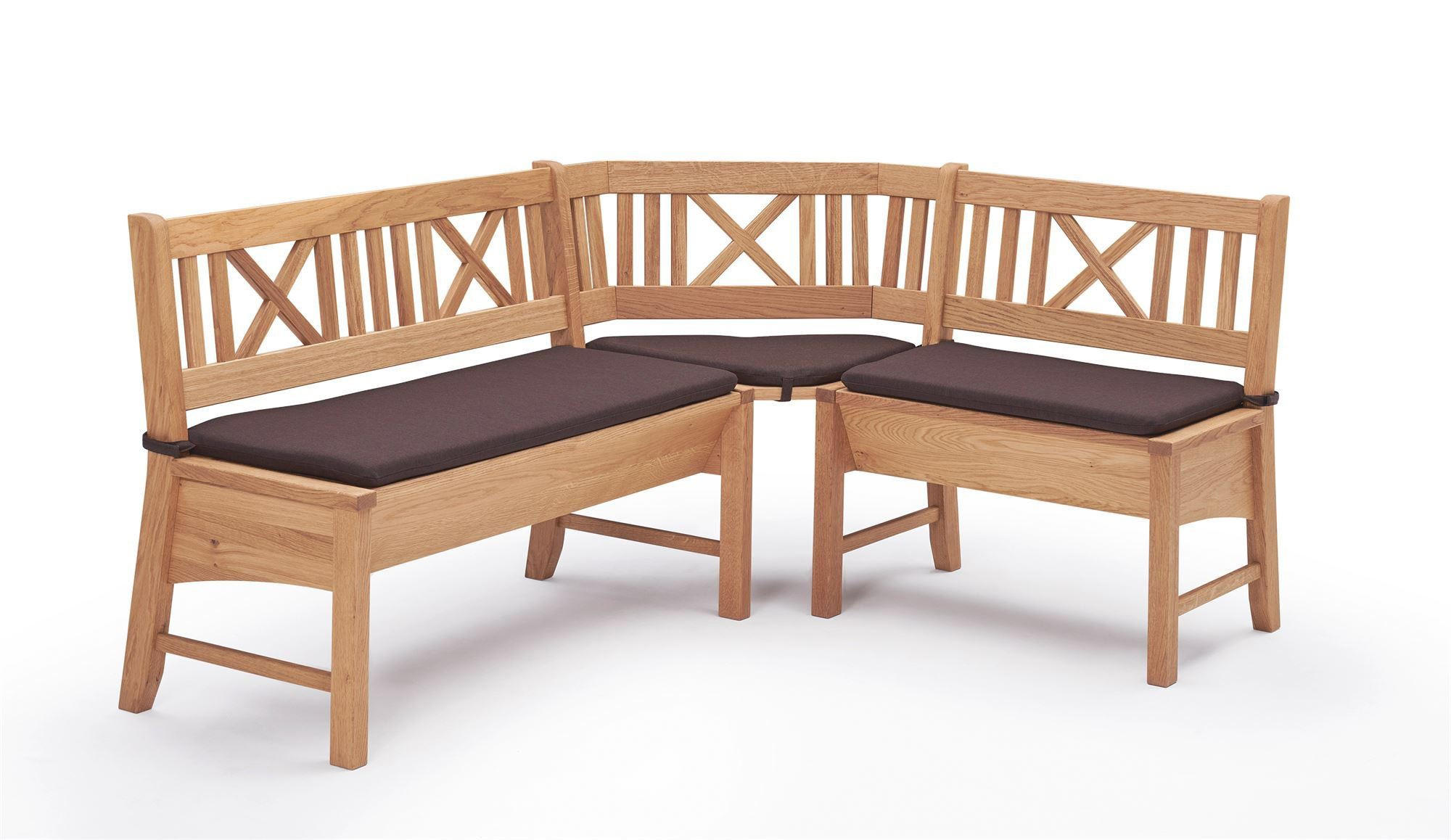 ECKBANK Deborah 204 x 135 x 87 Massivholz Buche lackiert/Dunkelbraun - Buchefarben/Braun, Holz (204/135cm) - 58aufmkessel