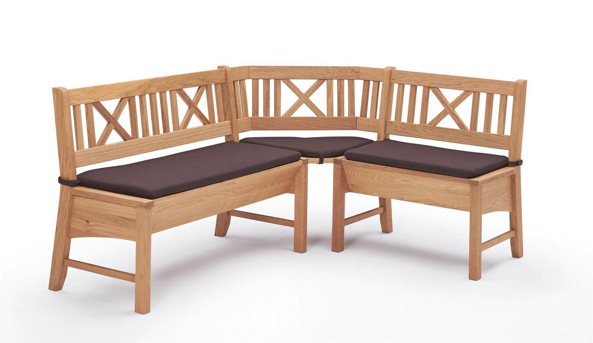 ECKBANK Deborah 204 x 177 x 87 Massivholz Buche lackiert/Dunkelbraun - Buchefarben/Braun, Holz (204/177cm) - 58aufmkessel