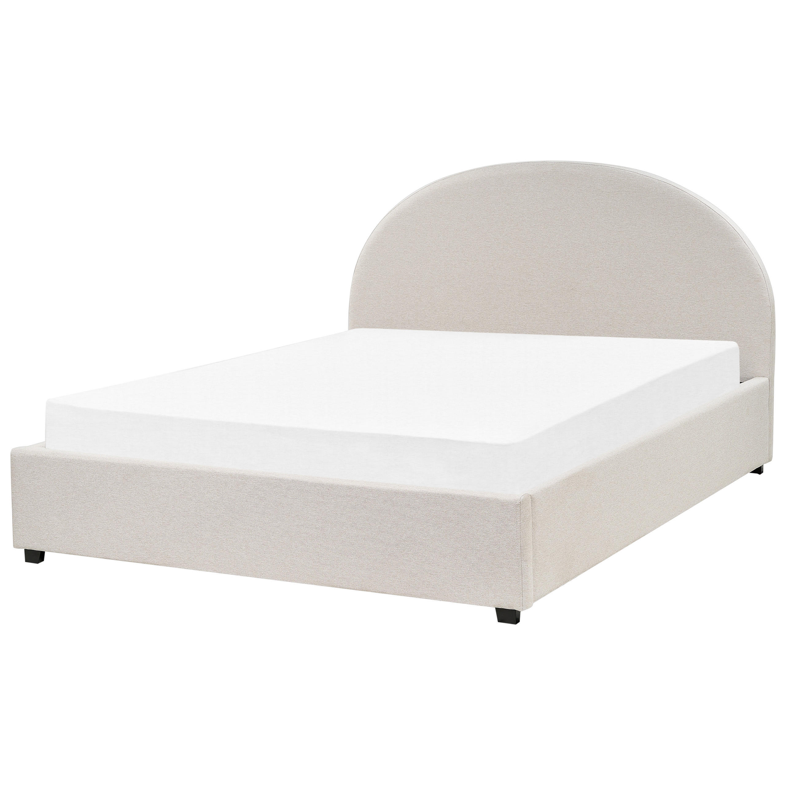 POLSTERBETT Hellbeige 160x200 cm Vaucluse - Creme, Textil/Metall (160/200cm) - Beliani