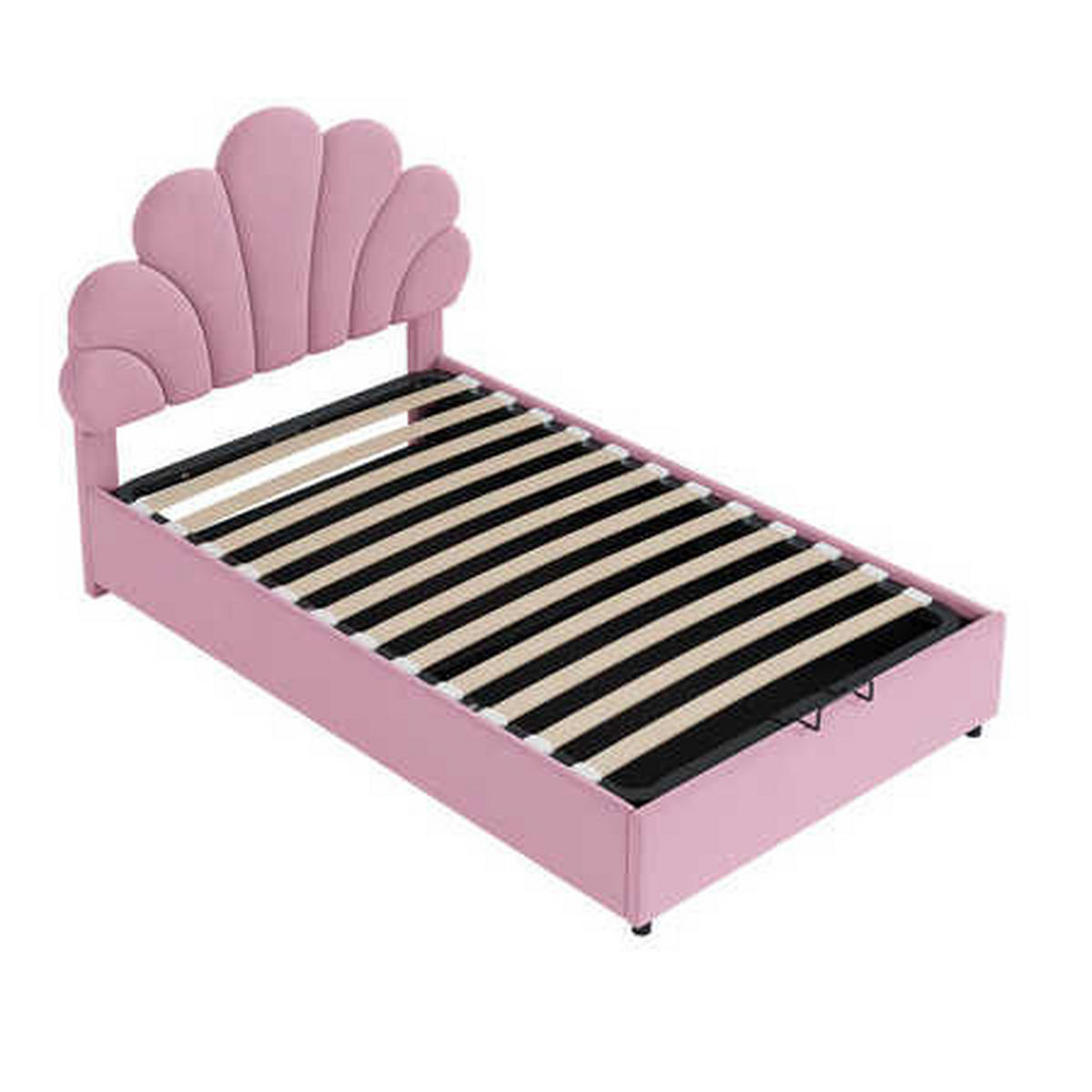 TAPECIRANI KREVET 90x200 Ružičasti Baršun Podesivo Uzglavlje - pink, tekstil (90/200cm) - FLIEKS