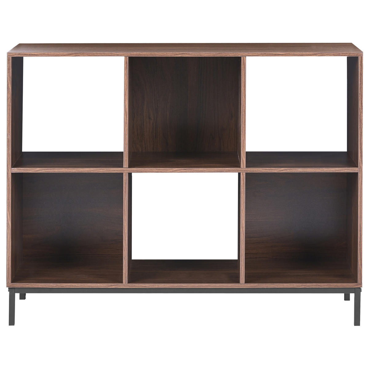 BÜCHERREGAL 73 cm Dunkelbraun Pemberton - Dunkelbraun/Schwarz, Holzwerkstoff (93/73/30cm) - Beliani