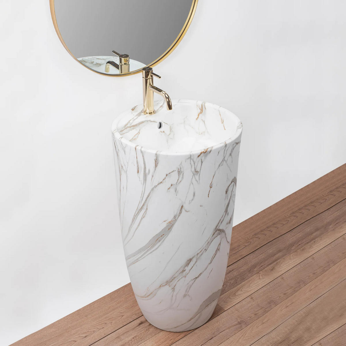 STANDWASCHBECKEN Rea Anya Lava Matt - Weiß, Keramik (45/84/45cm) - REA