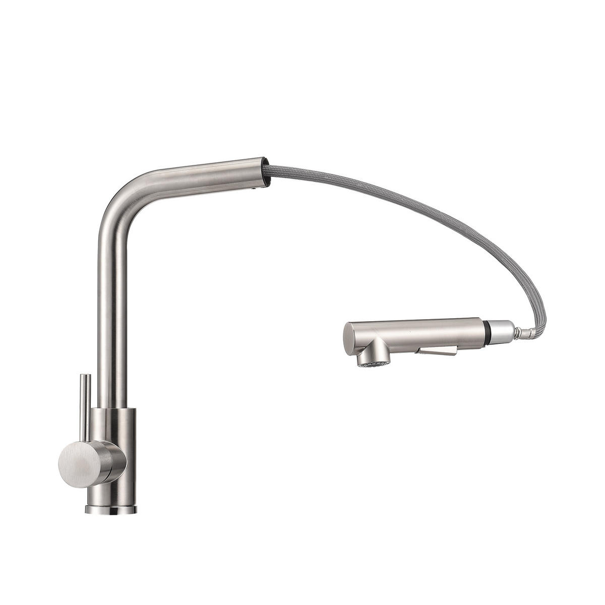 WASCHBECKENARMATUR Chrom 7-Form Ausziehhahn Warm-Kalt - Silberfarben, Metall (23.5/7/43.5cm) - SHOPENTRA