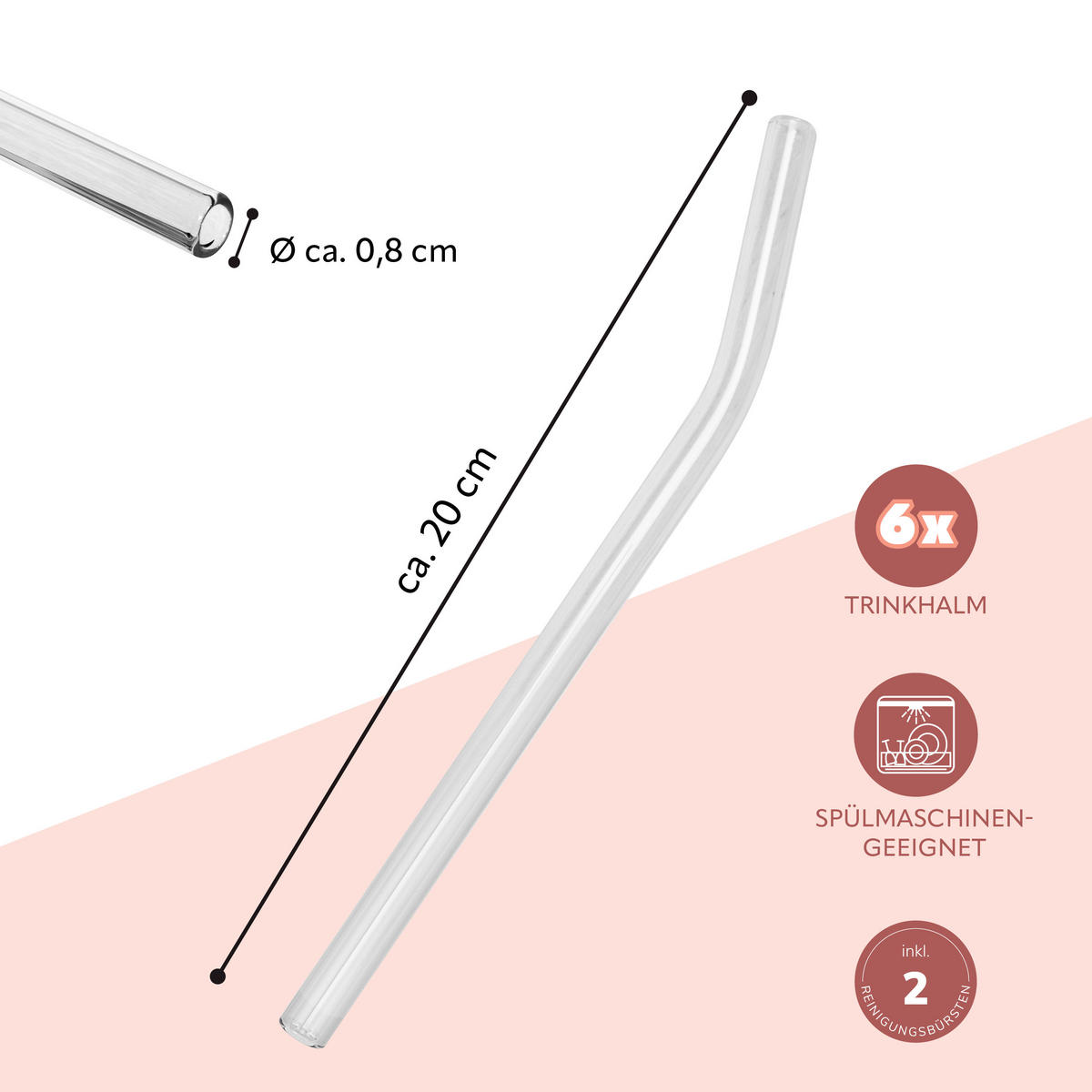 GLAS-TRINKHALME, transparent - Transparent, Glas (0.8/20cm) - bremermann