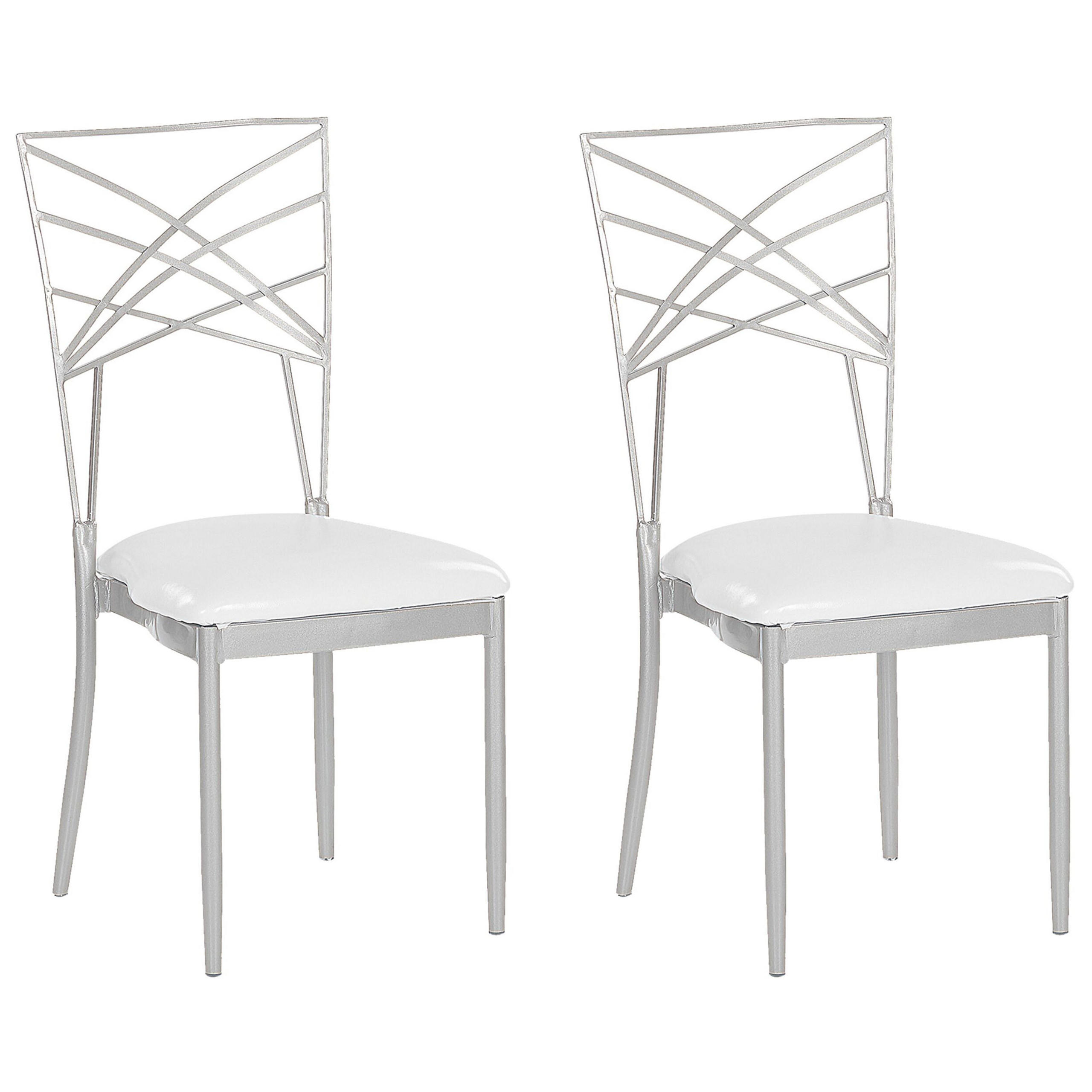 Beliani Esszimmerstuhl Silber 41x91x42 cm