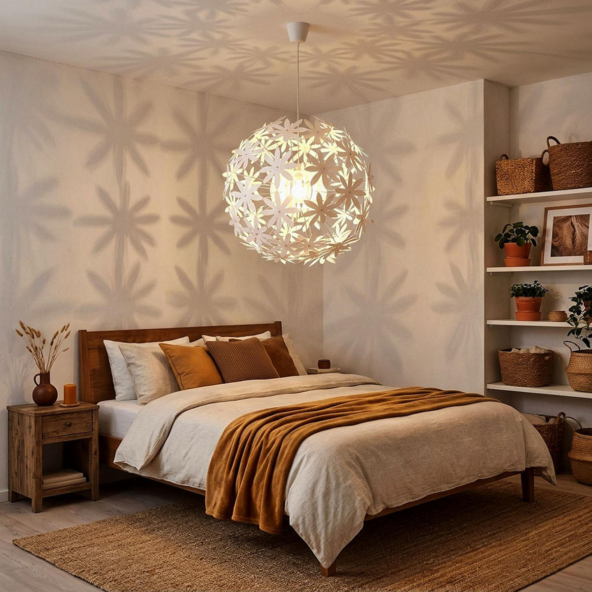 LED HÄNGELEUCHTE Stella Weiß - Weiß, Kunststoff (60/60/150cm) - Globo Lighting