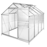 GEWÄCHSHAUS MIT FUNDAMENT, 185 x 250 x 195 cm,transparent - Transparent, Metall (185/195/250cm) - tectake