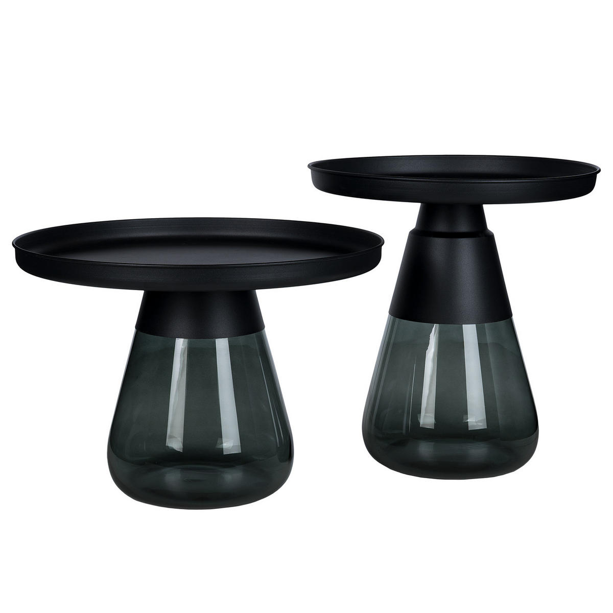 COUCHTISCH - Glas / Metall - Grau/Grün, Glas/Metall (53/53/53cm) - home24