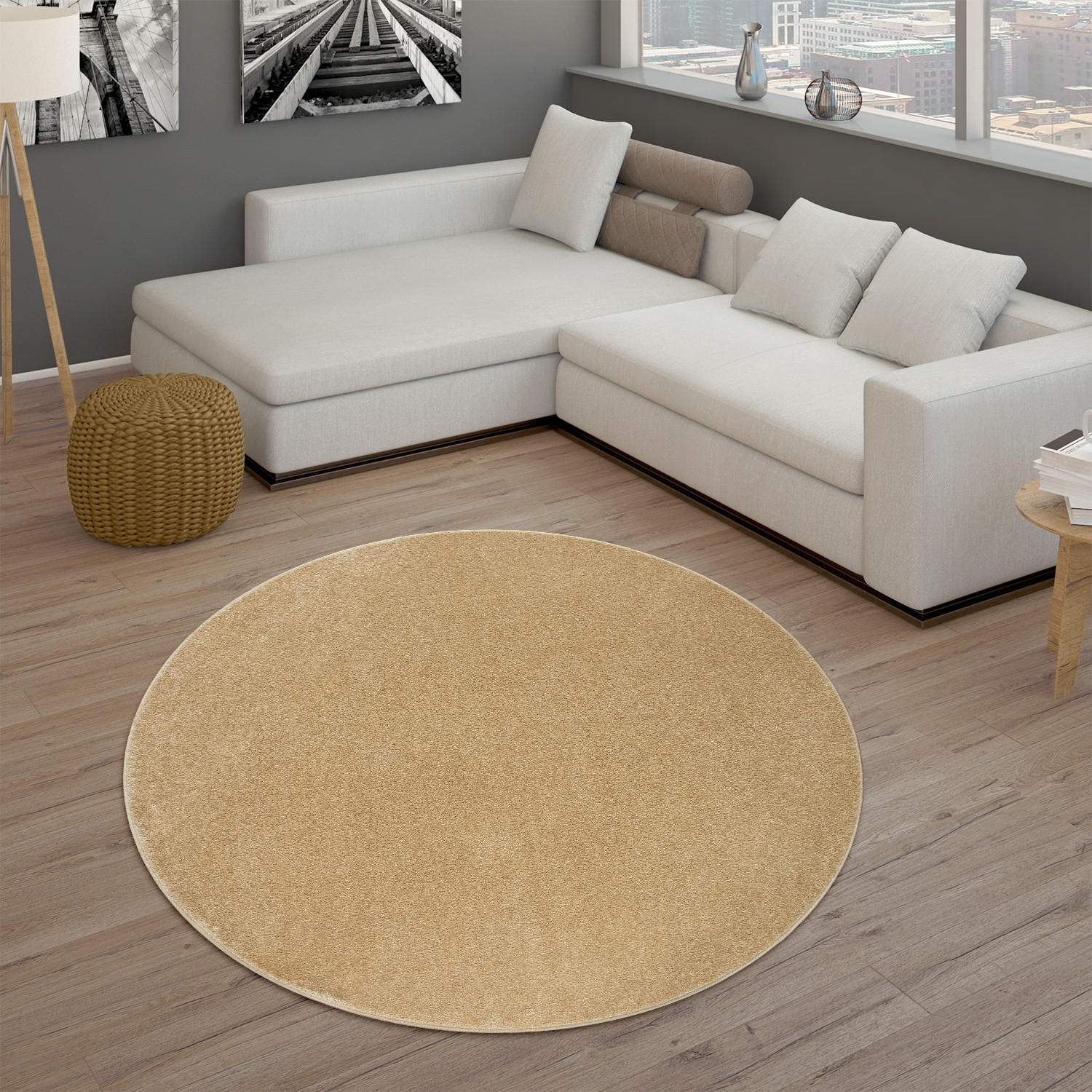 KURZFLORTEPPICH 200/200 cm Porto 890 - Goldfarben, Textil (200/200cm) - Paco Home