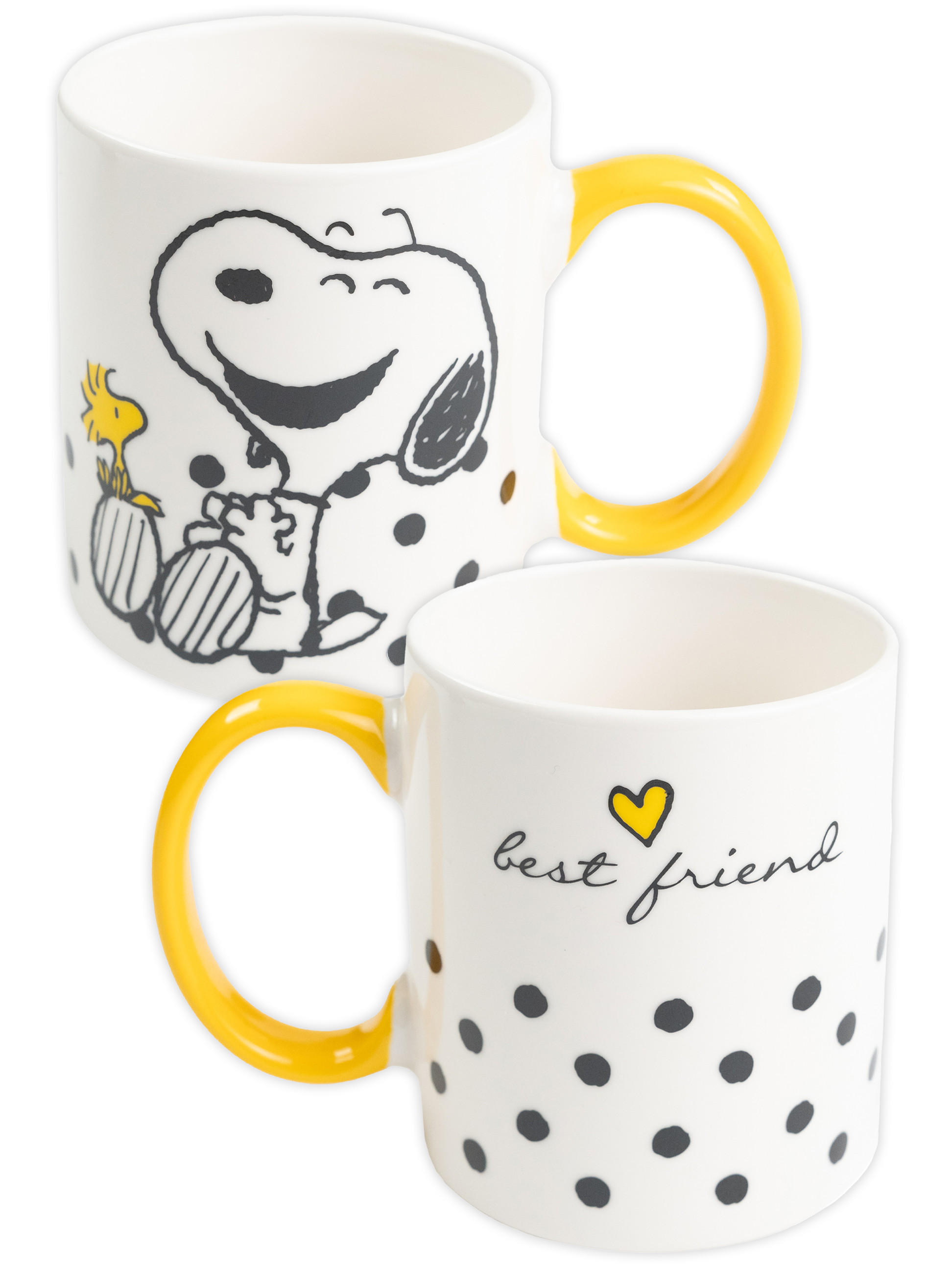 KAFFEEBECHER The Peanuts Snoopy Best Friend Weiß/Gelb 320 ml - Weiß, Keramik (0.32L) - United Labels