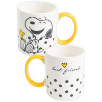 KAFFEEBECHER The Peanuts Snoopy Best Friend Weiß/Gelb 320 ml - Weiß, Keramik (0.32L) - United Labels