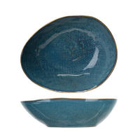 COSY & Trendy Tiefe Teller / Pastateller Aicha - 20 x 16 cm - 4 Stück - Blau, Keramik (20/17/6cm) - Cosy & Trendy